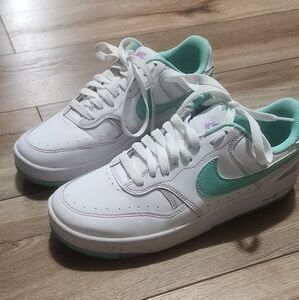 White and Teal Nike Shoes